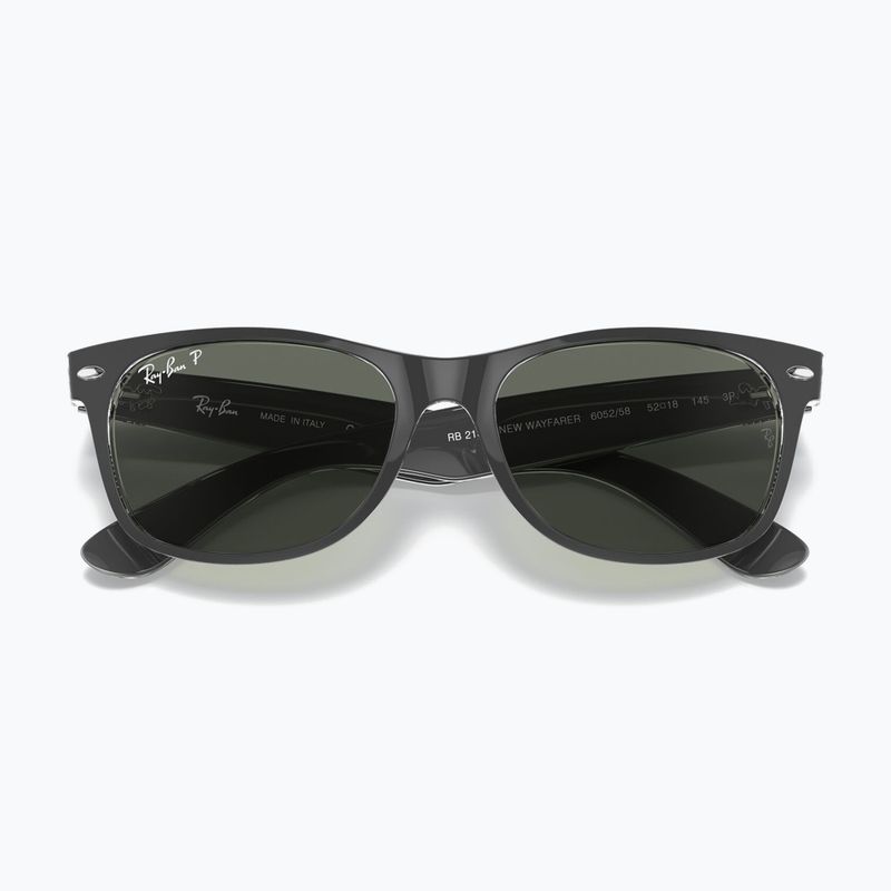 Okulary przeciwsłoneczne Ray-Ban New Wayfarer Classic matt black transparent/green g-15 3