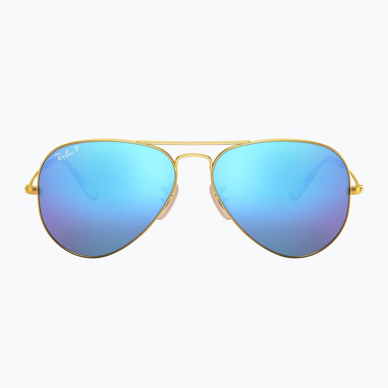 Okulary przeciwsłoneczne Ray-Ban Aviator Classic matt gold/blue polarized 2