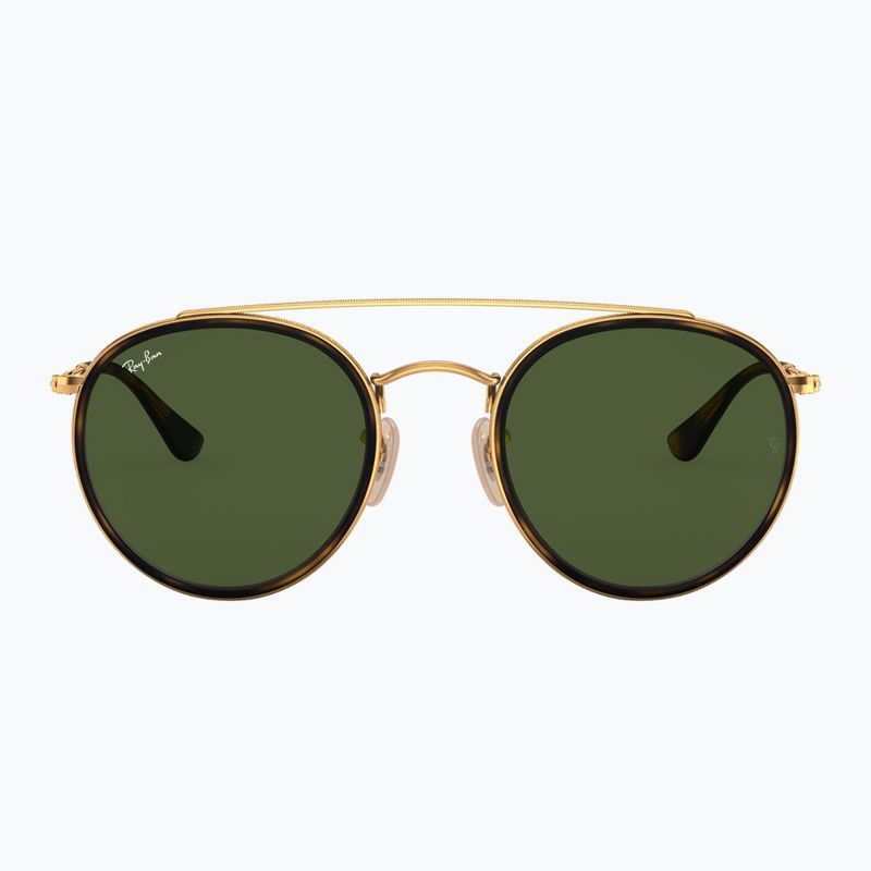 Okulary przeciwsłoneczne Ray-Ban Round Double Bridge arista gold/green g-15 2