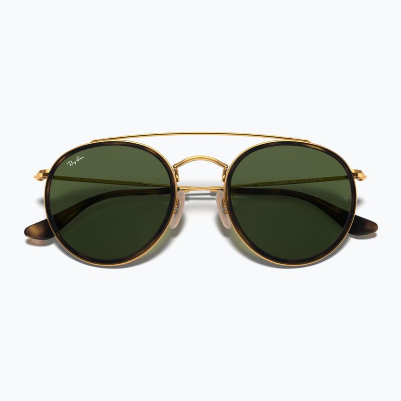 Okulary przeciwsłoneczne Ray-Ban Round Double Bridge arista gold/green g-15 3
