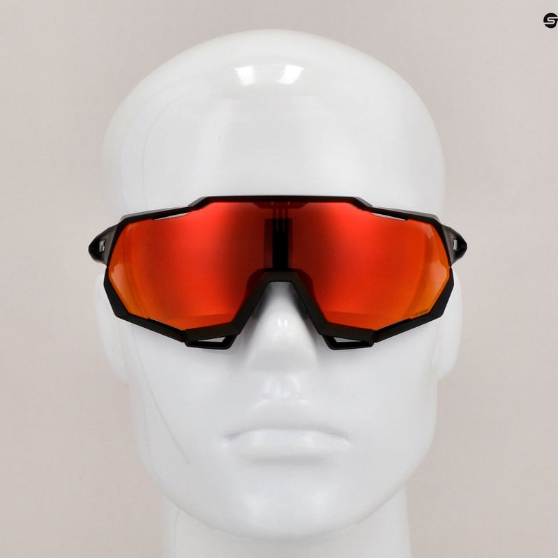 Okulary przeciwsłoneczne 100% Speedtrap soft tact black/hiper red multilayer mirror 11