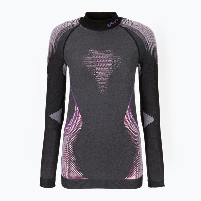 Longsleeve termoaktywny damski UYN Evolutyon UW Shirt Turtle Neck anthracite melange/raspberry/purple