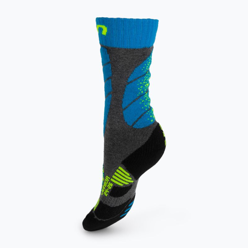 Skarpety narciarskie dziecięce UYN Ski Junior medium grey melange/turquoise 2