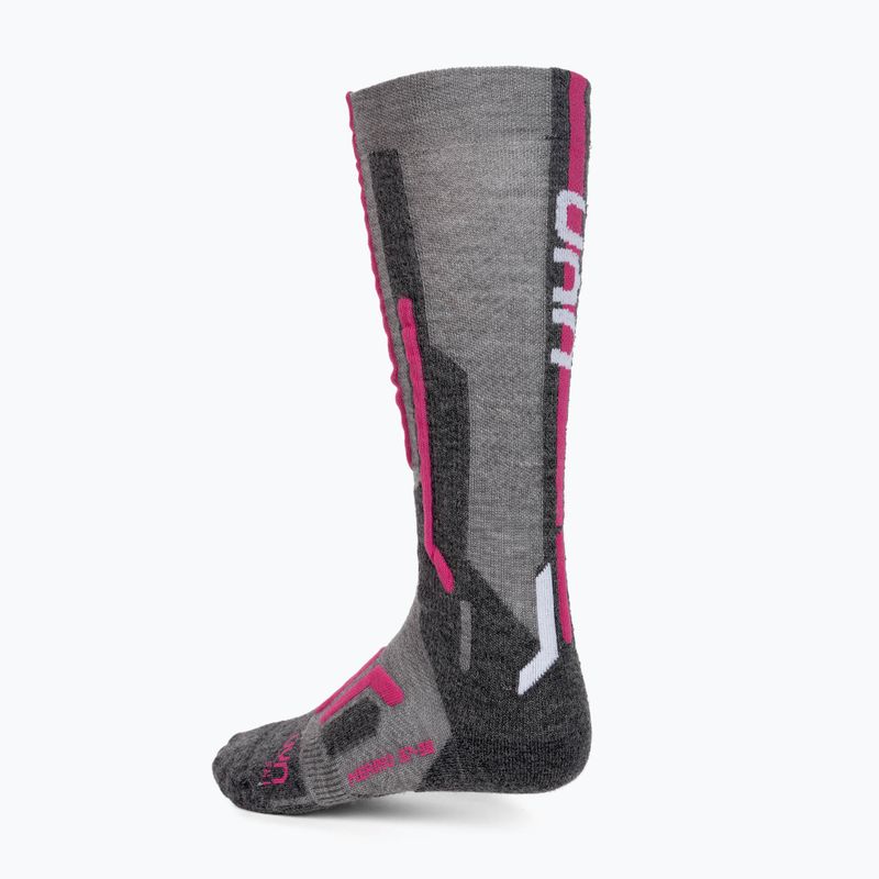 Skarpety narciarskie damskie UYN Ski Merino light grey/pink 3