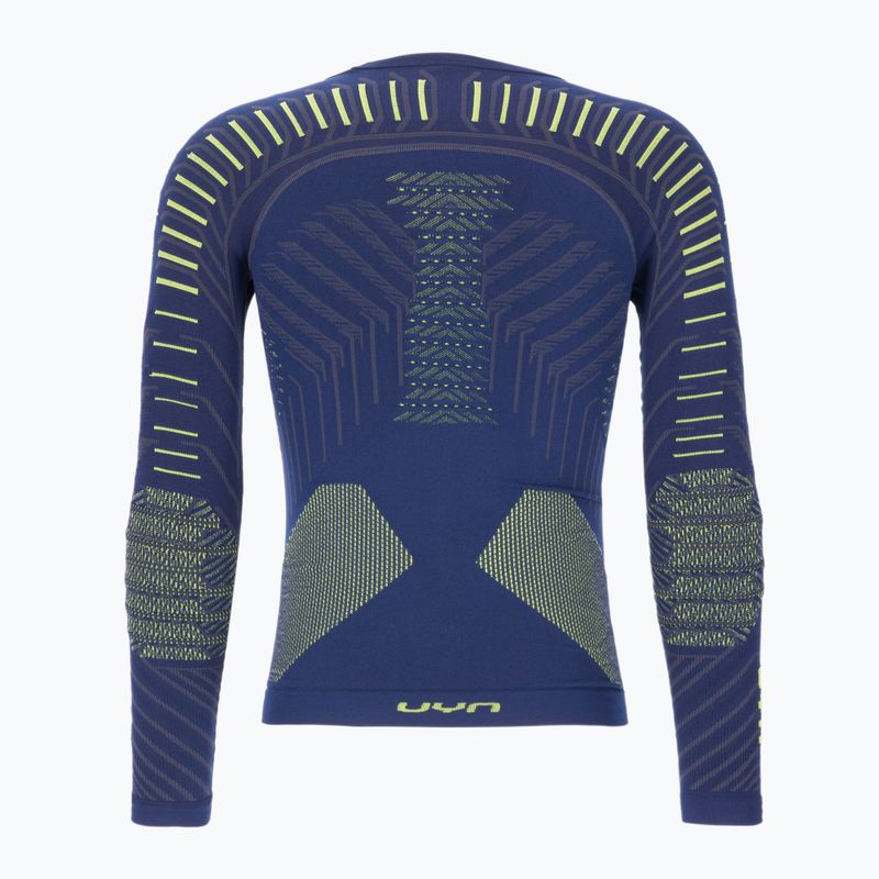 Longsleeve termoaktywny męski UYN Resilyon UW Shirt Round Neck dark blue/yellow 2
