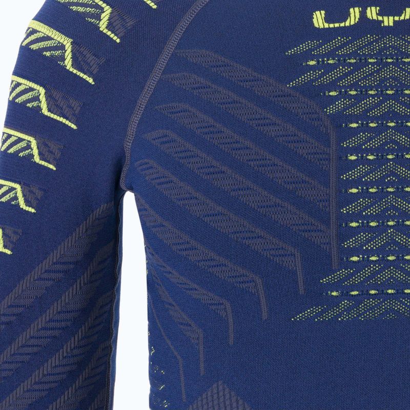 Longsleeve termoaktywny męski UYN Resilyon UW Shirt Round Neck dark blue/yellow 3
