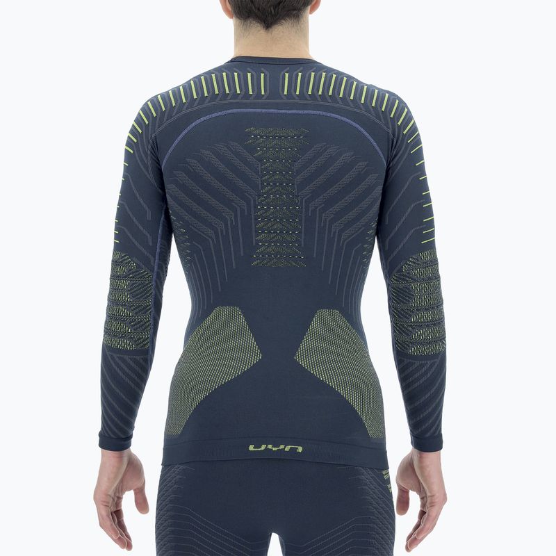 Longsleeve termoaktywny męski UYN Resilyon UW Shirt Round Neck dark blue/yellow 7