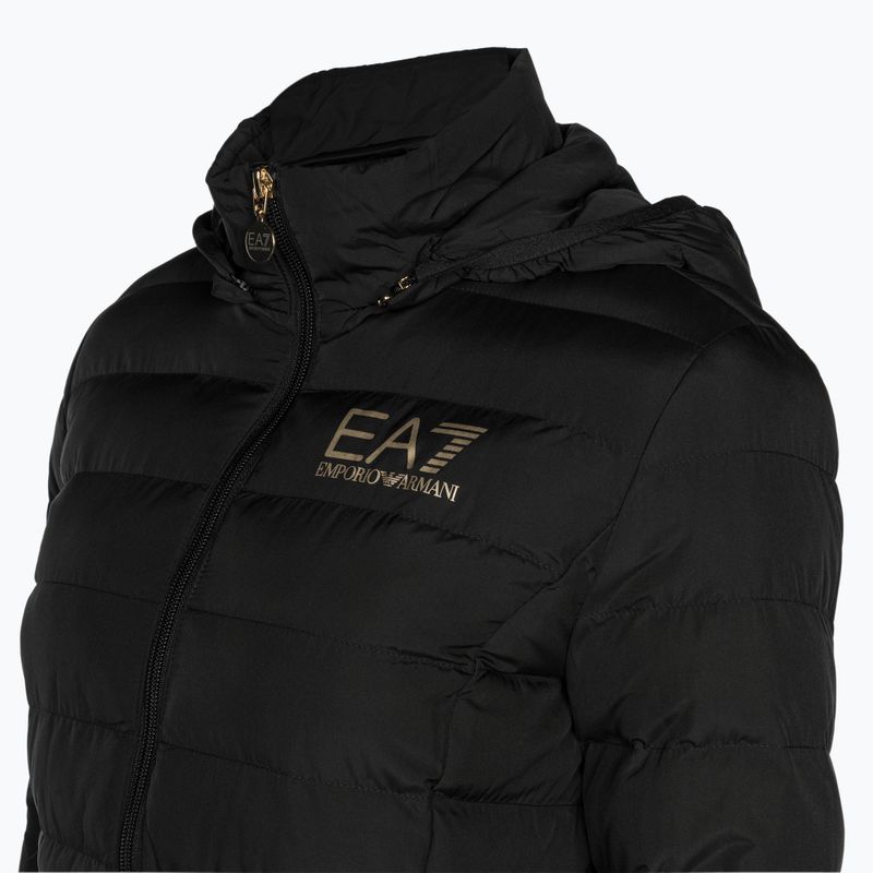 Kurtka damska EA7 Emporio Armani Train Core Lady Eco Down Hoodie black/logo light gold 3