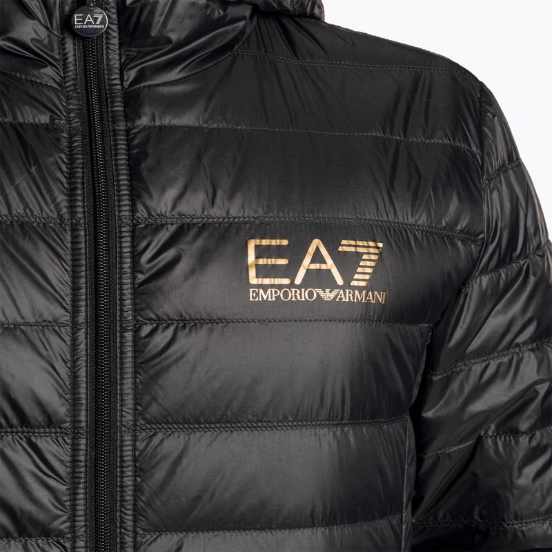 Kurtka męska EA7 Emporio Armani Train Core ID Down Light Hoodie black/gold logo 3