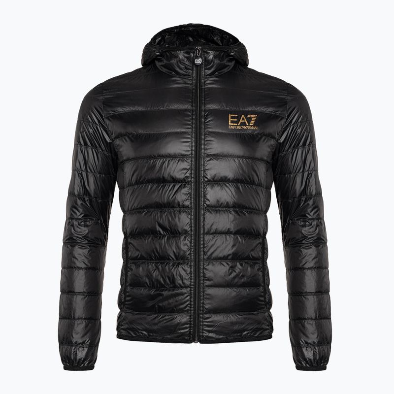 Kurtka męska EA7 Emporio Armani Train Core ID Down Light Hoodie black/gold logo 7