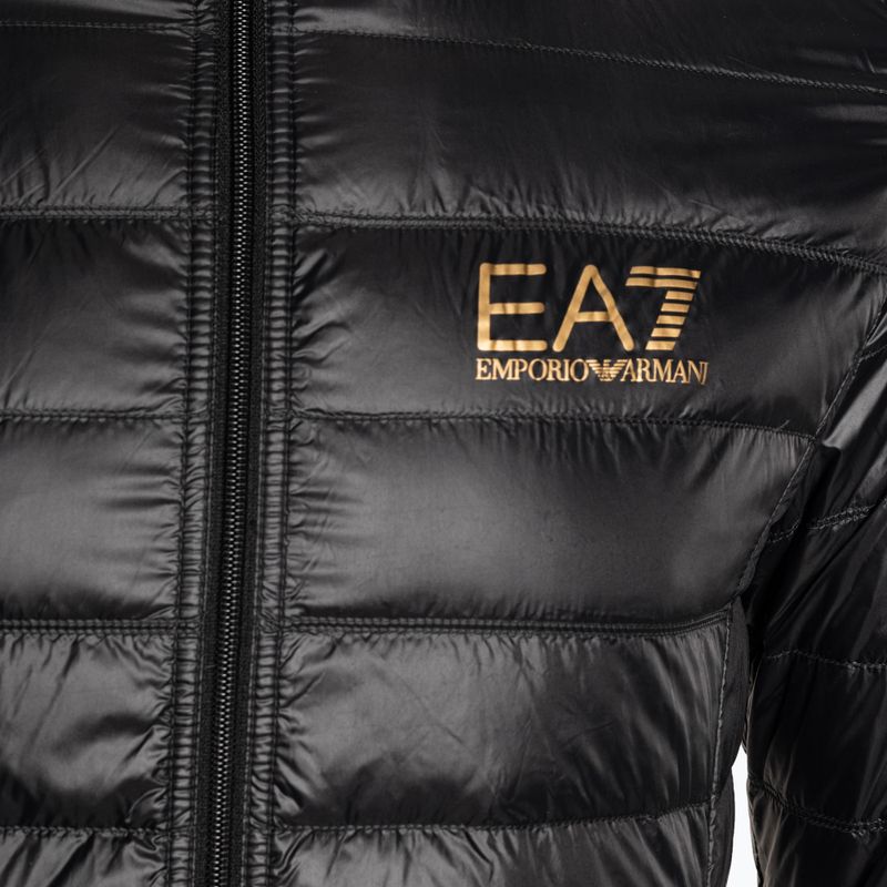 Kurtka męska EA7 Emporio Armani Train Core ID Down Light Hoodie black/gold logo 9