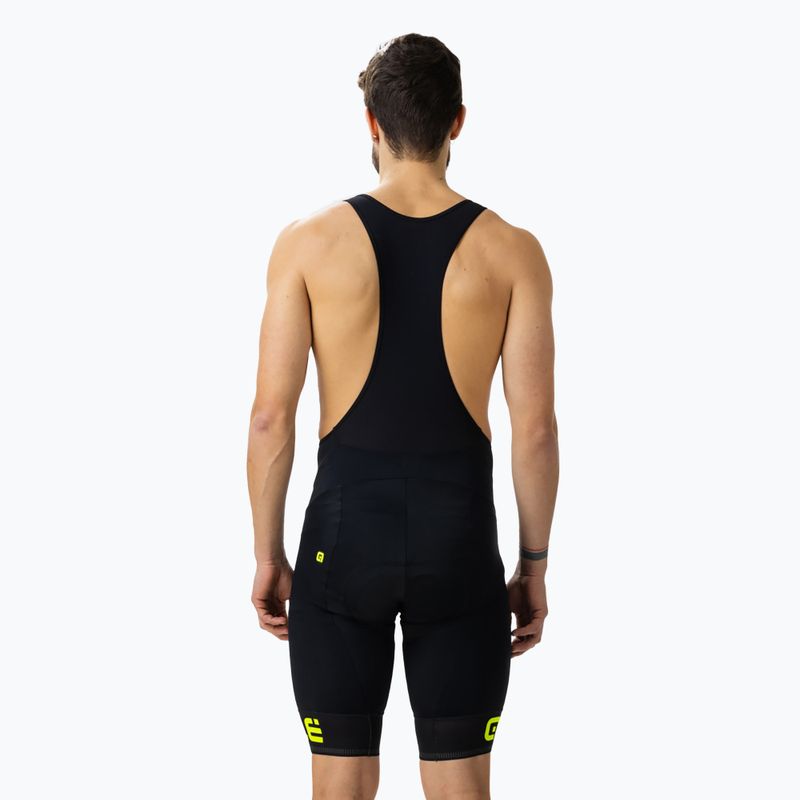 Spodenki rowerowe męskie Alé Corsa Bibshorts black/fluo yellow 2