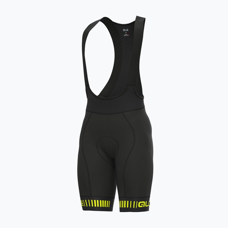 Spodenki rowerowe męskie Alé Strada Bibshorts black/fluo yellow 5