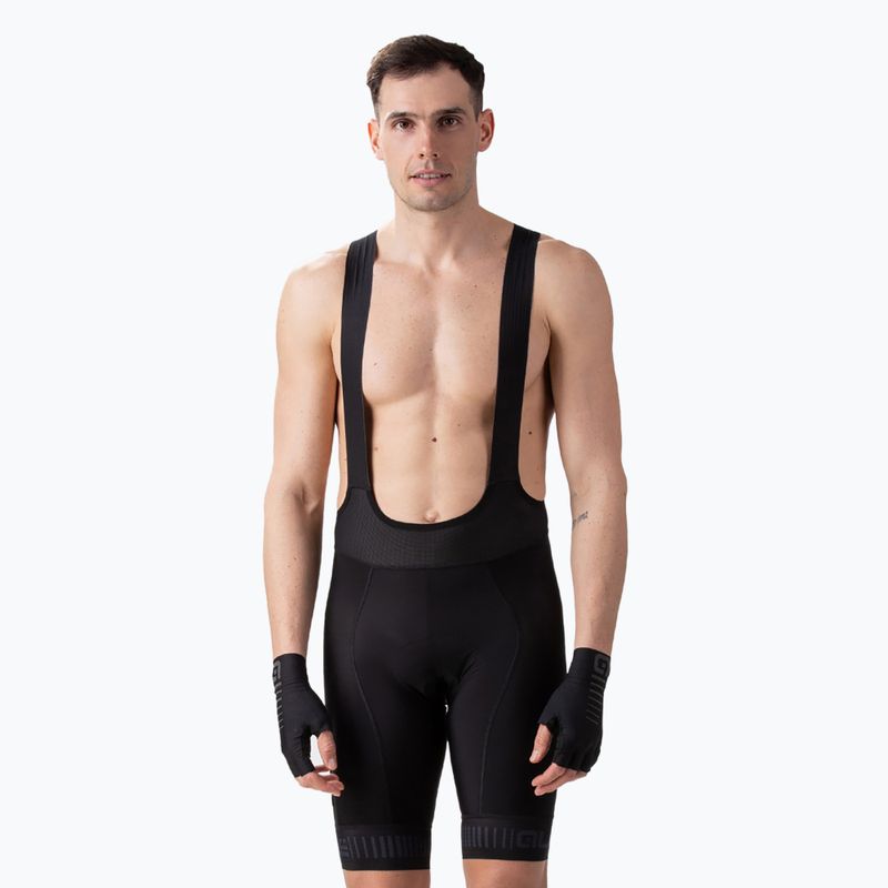 Spodenki rowerowe męskie Alé Strada Bibshorts black/charcoal grey