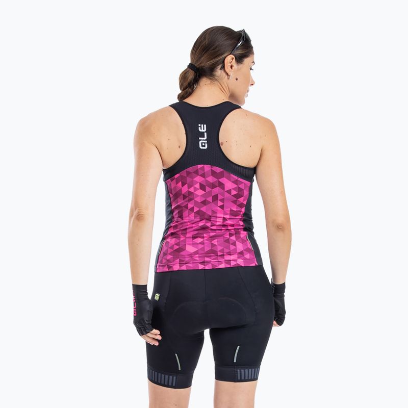 Koszulka rowerowa damska Alé Top Triangles fluo pink/violet 4
