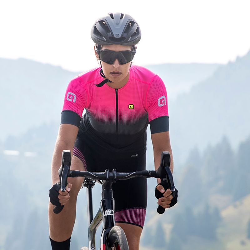Koszulka rowerowa damska Alé Gradient fluo pink 9