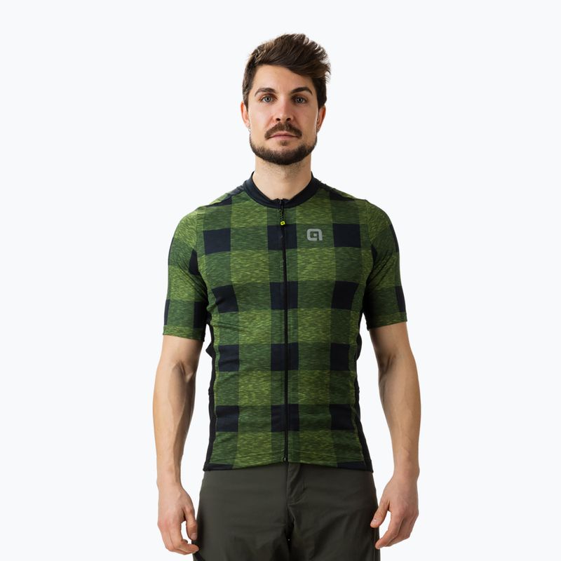 Koszulka rowerowa męska Alé Scottish green