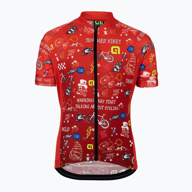 Koszulka rowerowa dziecięca Alé Vibes red