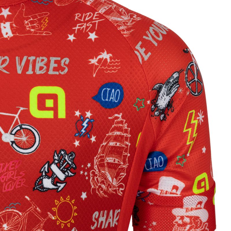 Koszulka rowerowa dziecięca Alé Vibes red 3