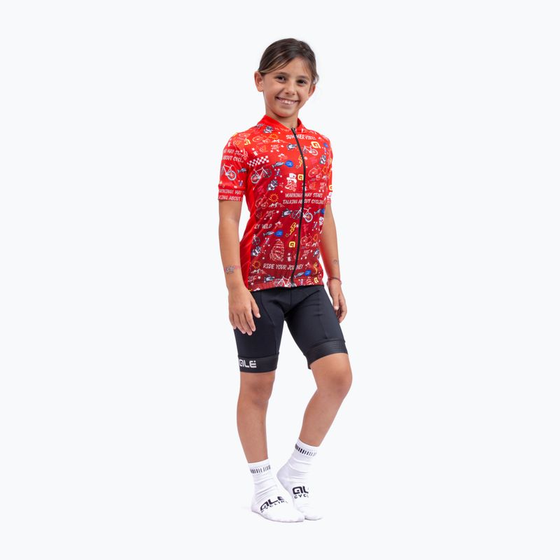 Koszulka rowerowa dziecięca Alé Vibes red 4
