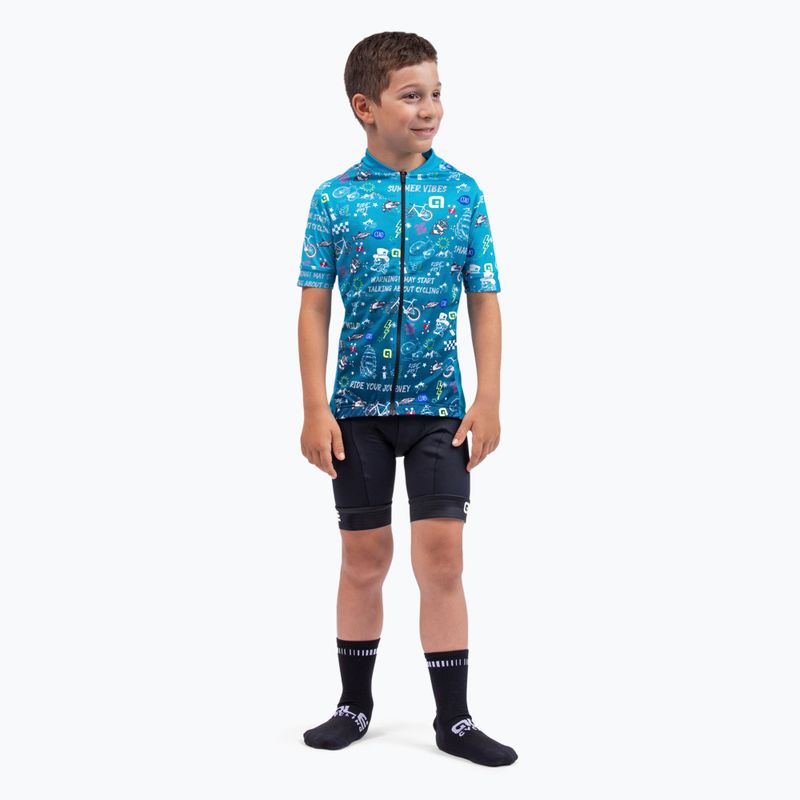 Koszulka rowerowa dziecięca Alé Vibes turquoise 2