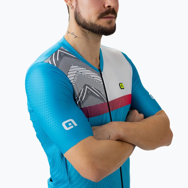 Koszulka rowerowa męska Alé Zig Zag sky blue 4