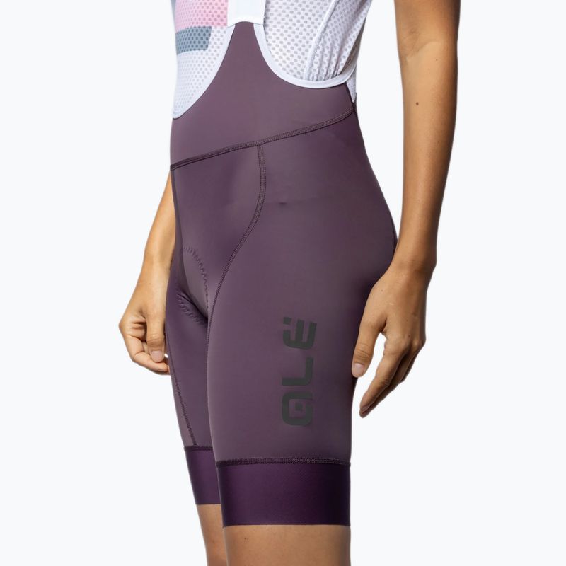 Spodenki rowerowe damskie Alé Magic Colour Bibshorts bordeaux 5