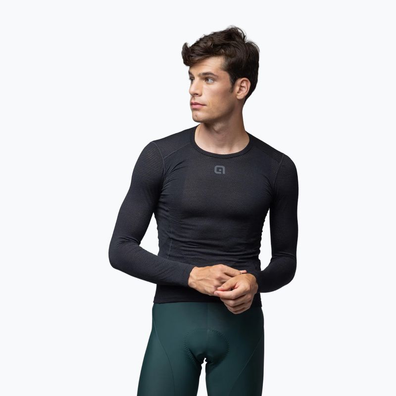 Potówka kolarska męska Alé Merino LS nero/black