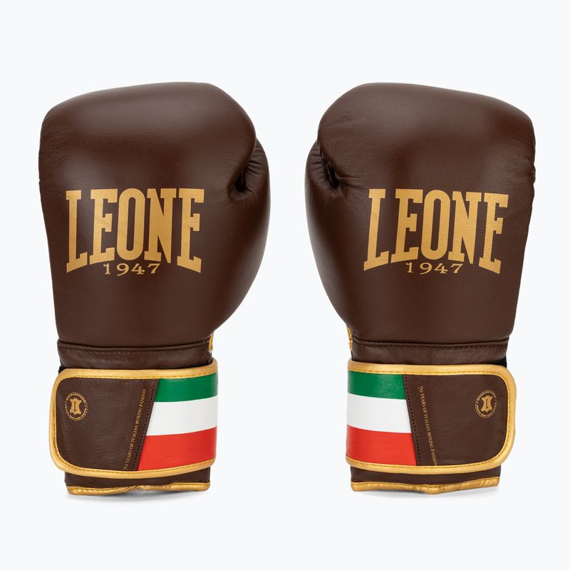 Rękawice bokserskie LEONE 1947 Italy '47 black/white/brown 2