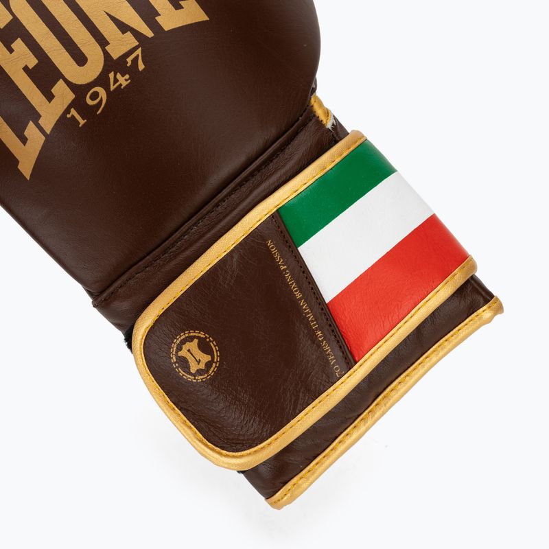 Rękawice bokserskie LEONE 1947 Italy '47 black/white/brown 6