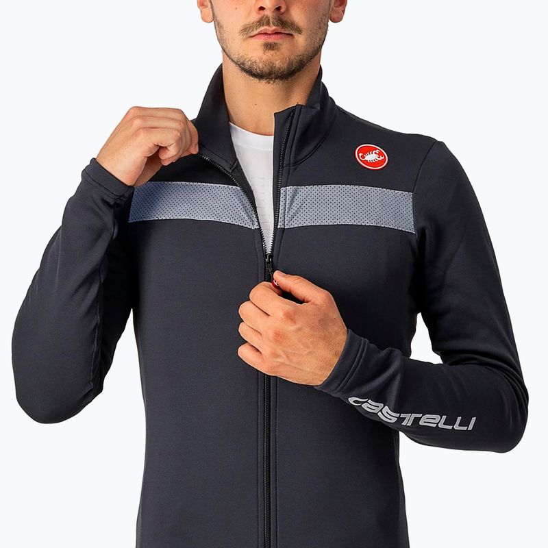 Bluza rowerowa męska Castelli Puro 3 FZ light black/silver reflex 5