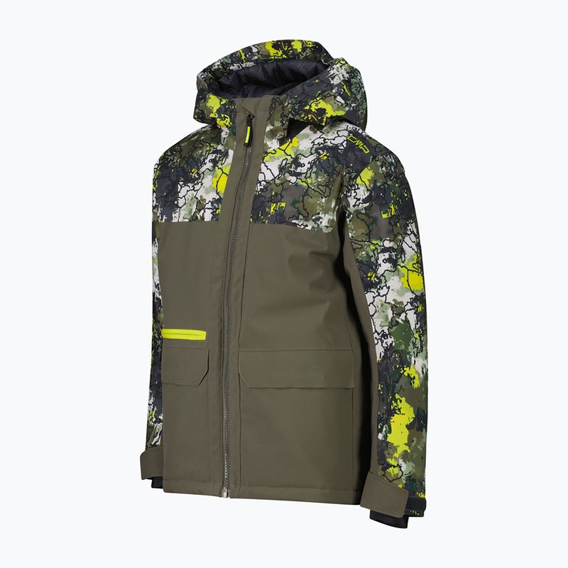 Kurtka narciarska dziecięca CMP 36W0714P Fix Hood olive/acido 2