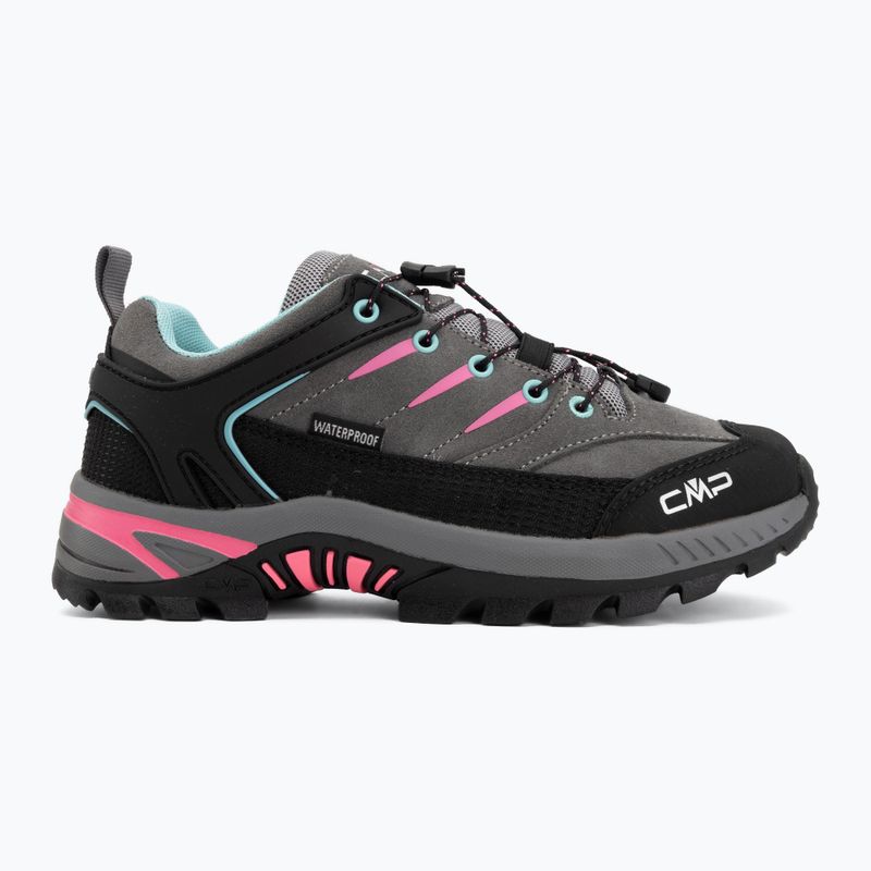 Buty trekkingowe dziecięce CMP Rigel 2.0 Low Waterproof grey/acquarius/pink fluo 2