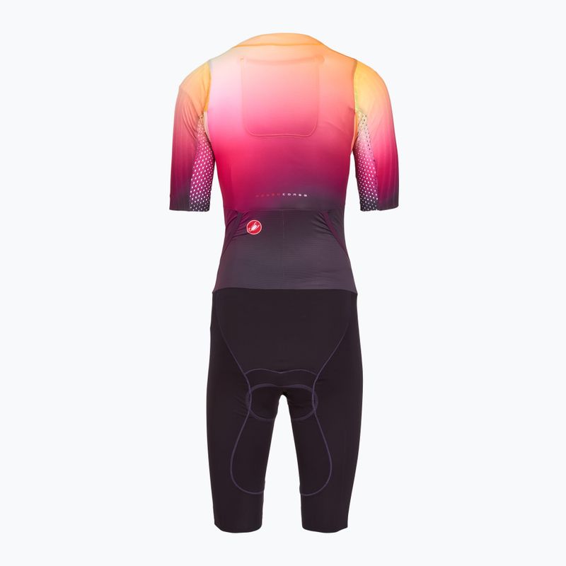 Kombinezon rowerowy damski Castelli Free Sanremo 3 SS W dark night shade/vivid orange-bright rose 2