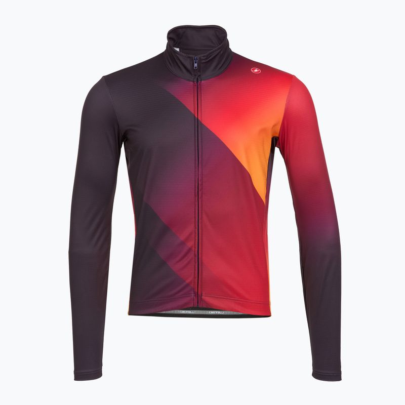 Longsleeve rowerowy męski Castelli Amplify Thermal dark night shade/red/vivid orange