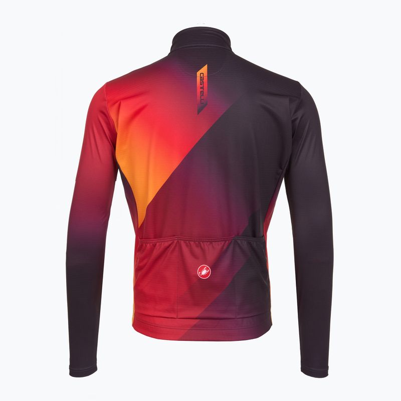 Longsleeve rowerowy męski Castelli Amplify Thermal dark night shade/red/vivid orange 2