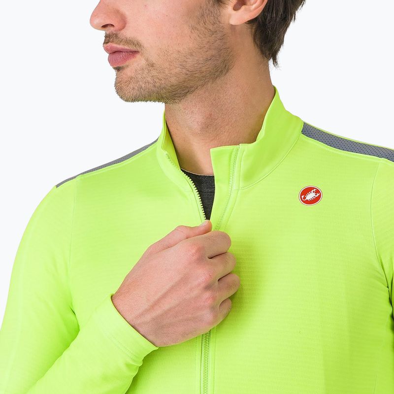 Longsleeve rowerowy męski Castelli Puro 4 electric lime 3