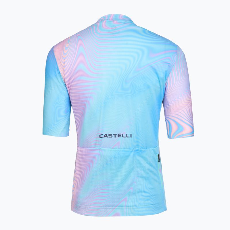 Koszulka rowerowa damska Castelli Cosmic Vortex multicolor pink green 2