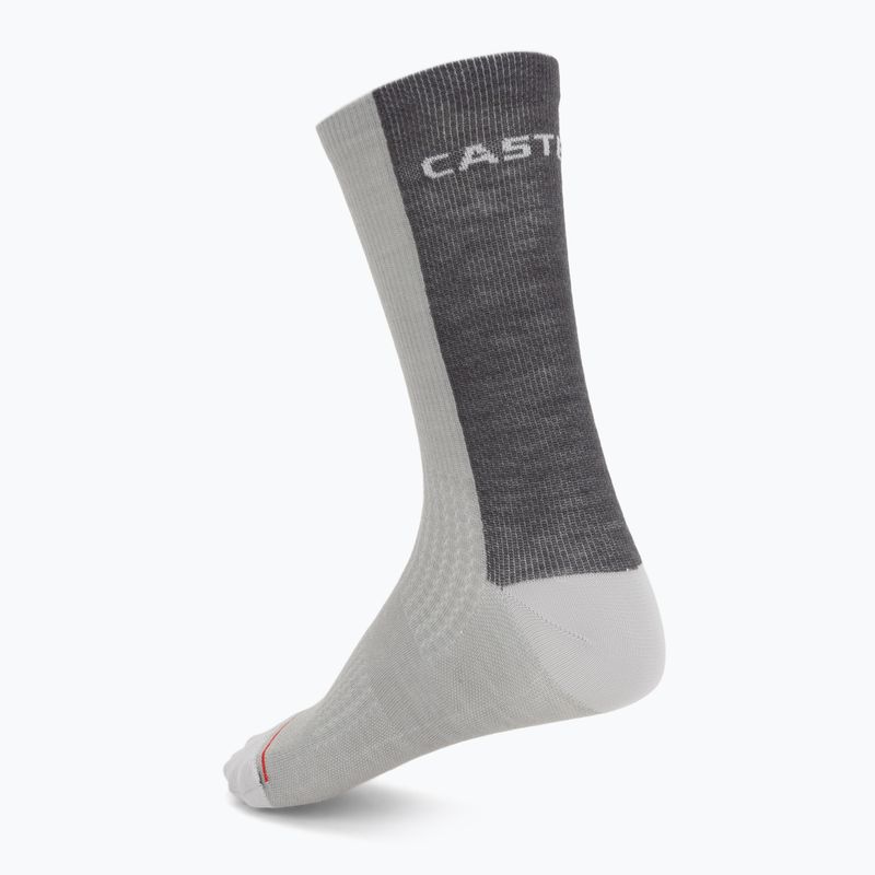 Skarpety męskie Castelli Castelli Logo 18 Merino Sock silver gray/dark gray 2