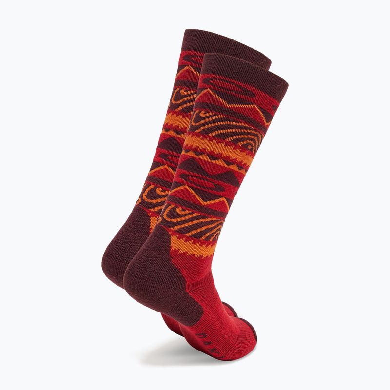 Skarpety narciarskie Oakley Wanderlust Perf Socks 2.0 grenache norway pattern 2