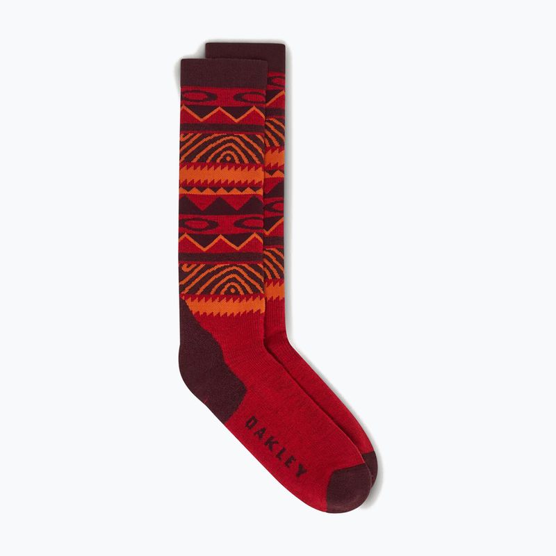 Skarpety narciarskie Oakley Wanderlust Perf Socks 2.0 grenache norway pattern 3