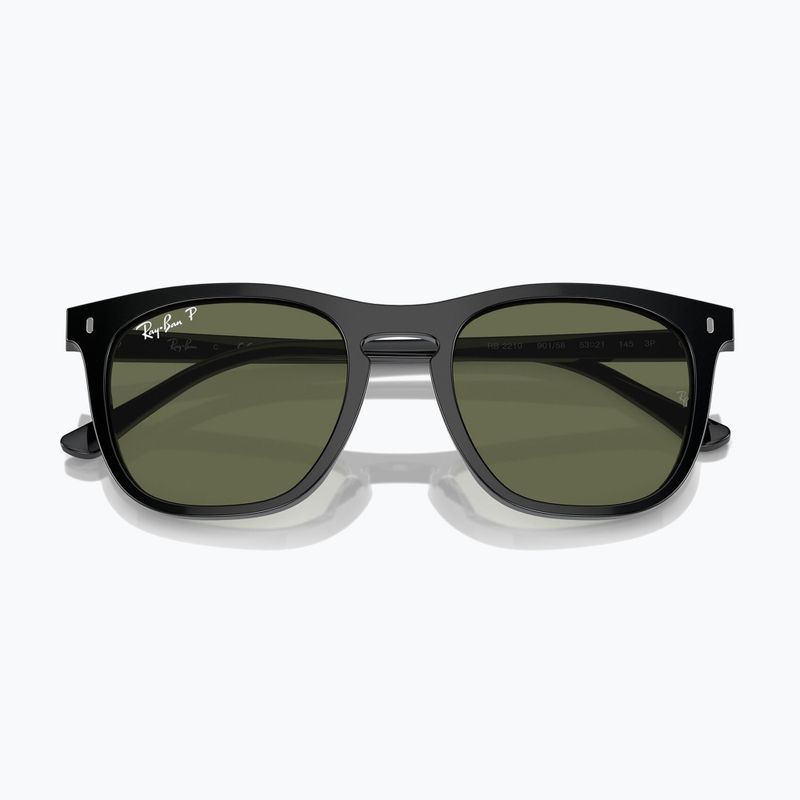 Okulary przeciwsłoneczne Ray-Ban RB2210 black/green polarized 3