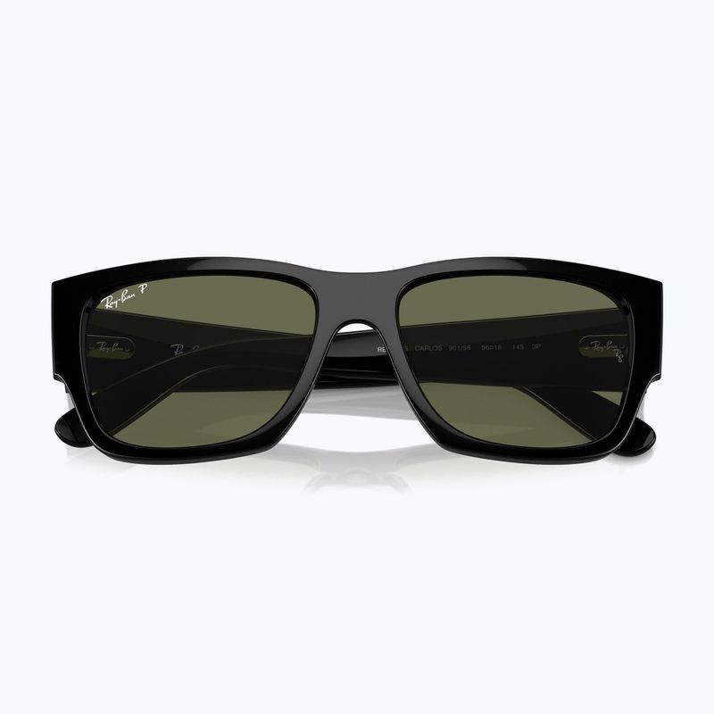 Okulary przeciwsłoneczne Ray-Ban Carlos black/green polarized 3