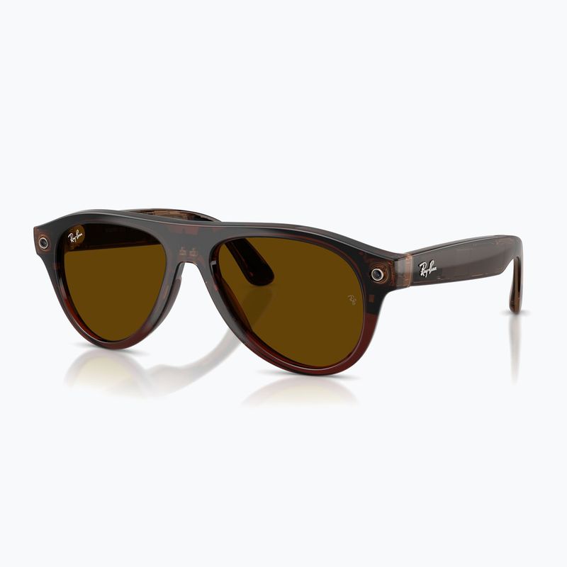 Okulary z kamerą Ray-Ban Meta Aviator transp. umber/trs jade 8