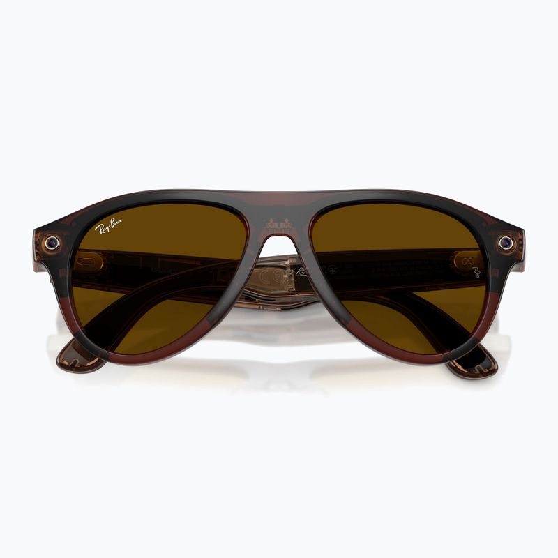 Okulary z kamerą Ray-Ban Meta Aviator transp. umber/trs jade 9