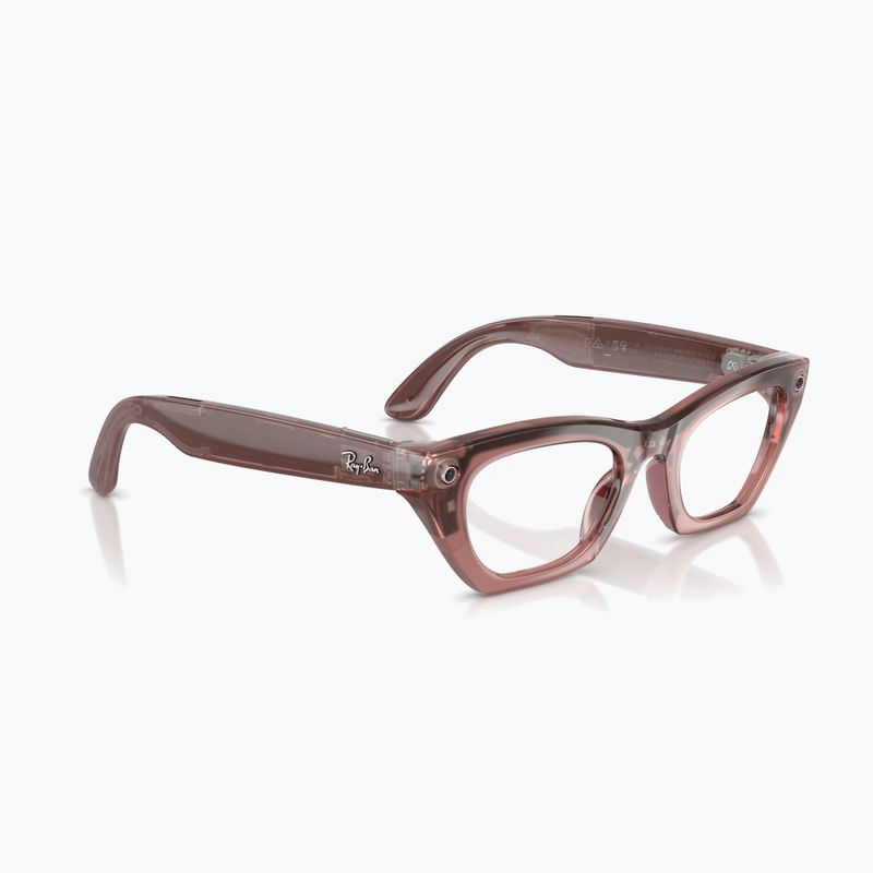 Okulary z kamerą Ray-Ban Meta Zena milky pink blush/trs grey
