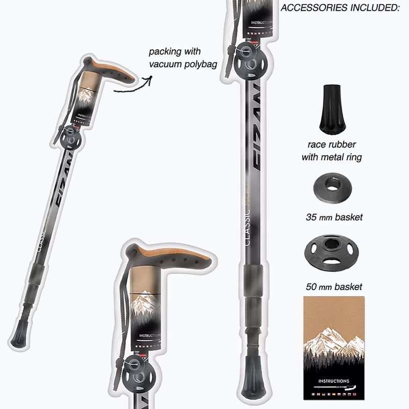 Kij nordic walking Fizan Classic Micro grey 3