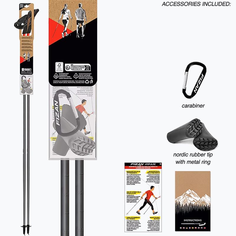 Kije nordic walking Fizan Carbon Pro Impulse red 4