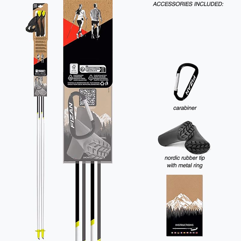 Kije nordic walking Fizan Carbon Race 2025 yellow 9