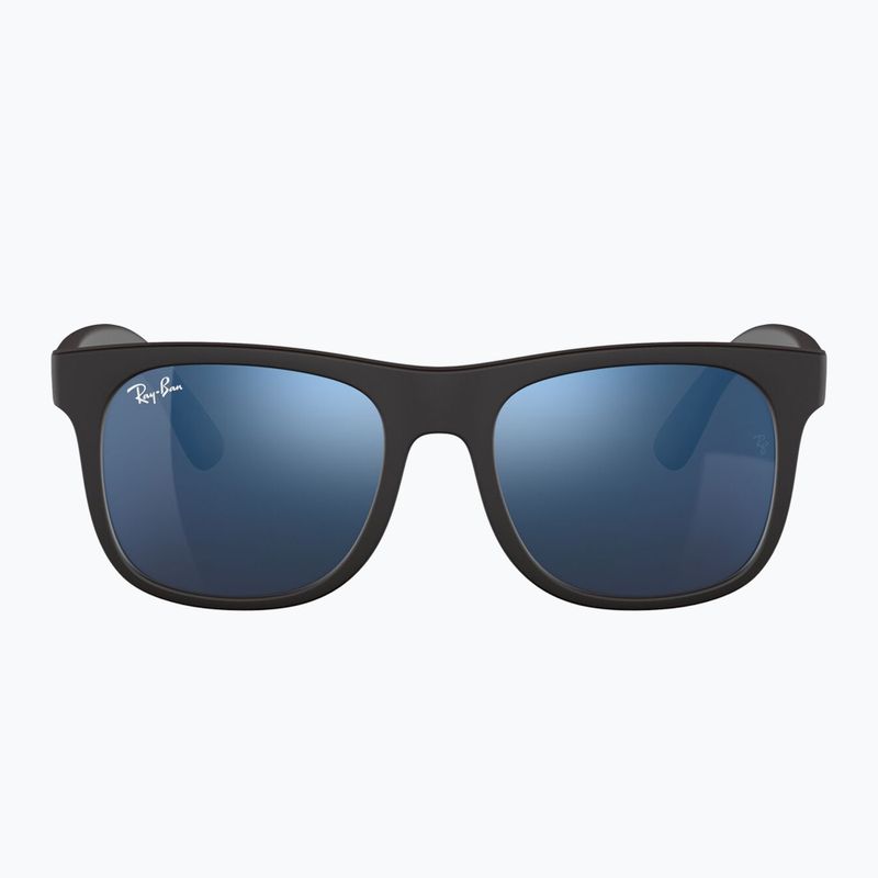 Okulary przeciwsłoneczne dziecięce Ray-Ban Justin matt rubber black/blue mirror 2